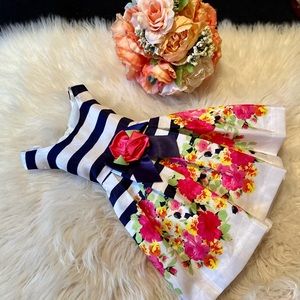 Jessica Ann - 12M Floral / Striped Spring / Summer Dress